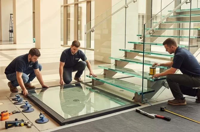 Pisos e Degraus de Vidro